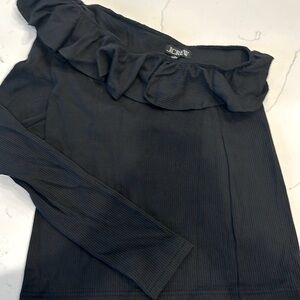 J Crew One Shoulder Ruffle collar top, M, NWT